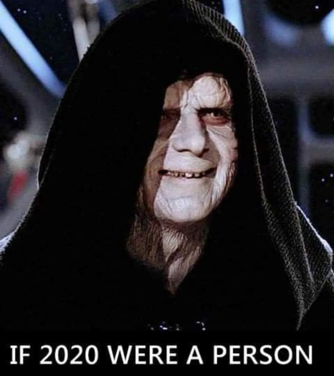 The meme is a humorous image featuring a character from the Star Wars franchise, specifically Emperor Palpatine, with a caption that reads "If 2020 were a person". The image is likely a caricature of the Emperor's sinister and intimidating appearance, with a hint of irony and satire. The caption suggests that 2020, a year marked by widespread chaos and disruption, could be personified as a malevolent figure like the Emperor.